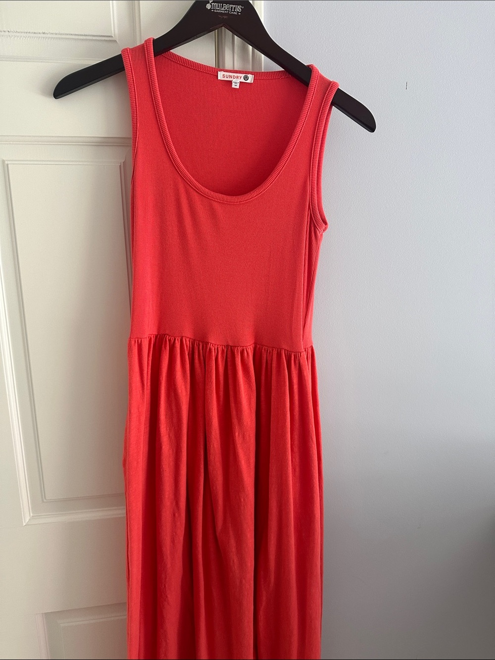 Sundry Coral Red Sleeveless Maxi Dress
